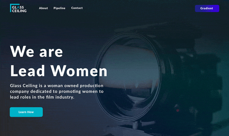 Glass Ceiling animated landing page Scrolling through glass ceiling landing page